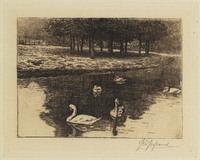 KG 09526
<br/>
Vijver met zwanen
<br/>
<em>Josseaud, Johannes (1880-1935)</em>